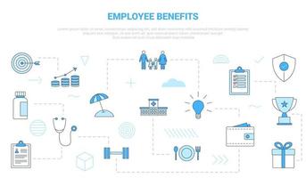 employee benefits concept with icon set template banner vector