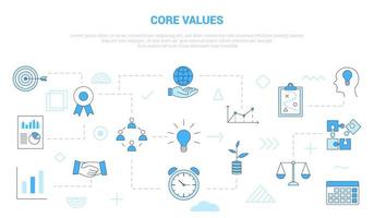 core values concept with icon set template banner vector