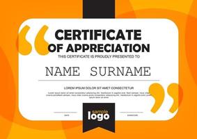 Multipurpose certificate of appreciation template vector