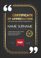 Multipurpose certificate of appreciation template vector