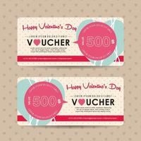 Valentines day Gift voucher discount coupon template vector