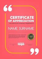 Multipurpose certificate of appreciation template vector