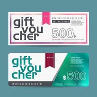 Gift voucher discount coupon template vector