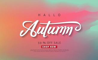 Autumn sale background layout decorate with leaves vector