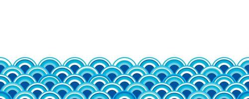 Orient sea wave seamless wallpaper. vector