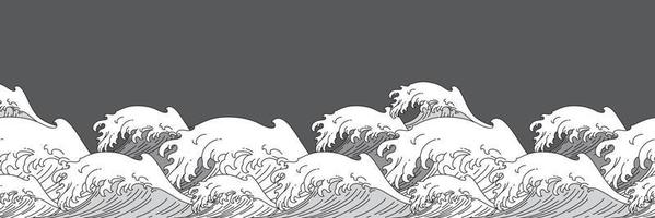 Ocean wave water seamless wallpaper vector.