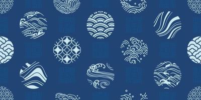 Japanese textiles seamless pattern vector