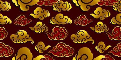 Chinese cloud wave seamless wallpaper. vector