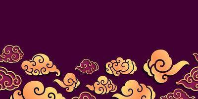 Sweet oriental cloudy seamless background. vector