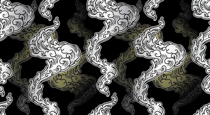 Abstract seamless pattern oriental line.