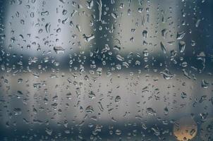 Background and wallpaper by rainy drop and water drops on window. photo