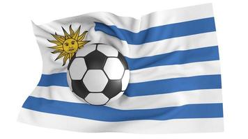 bandera mundial con pelota de futbol foto