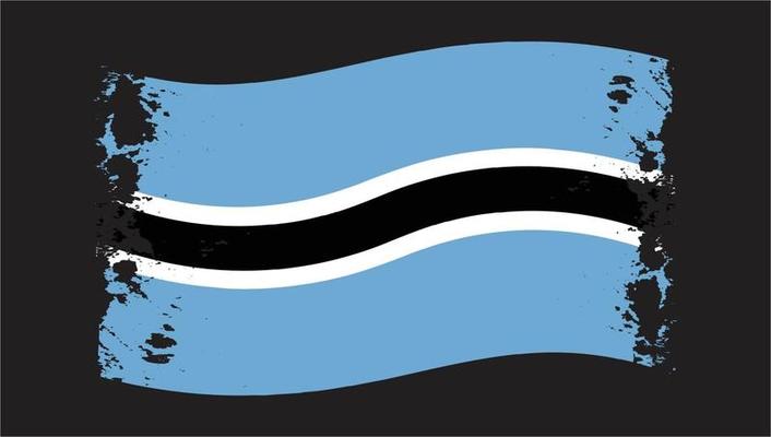 Botswana Country Wavy Flag Grunge