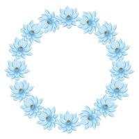 frame circular of flowers isolated icon vector