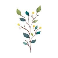 branch with leafs nature ecology isolated icon vector