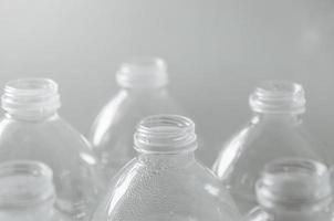 Empty bottles for recycle, Campaign to reduce plastic and save world. photo