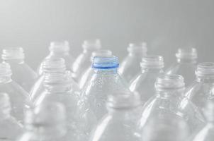 Empty bottles for recycle, Campaign to reduce plastic and save world. photo