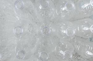 Empty bottles for recycle, Campaign to reduce plastic and save world. photo