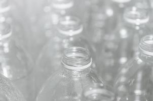 Empty bottles for recycle, Campaign to reduce plastic and save world. photo