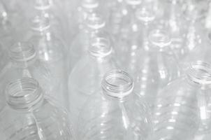 Empty bottles for recycle, Campaign to reduce plastic and save world. photo