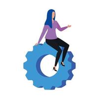 Isolated gear and woman vector design