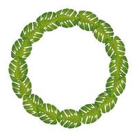 frame circular of leafs nature isolated icon vector