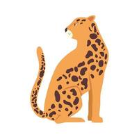 leopardo, animal, exótico, aislado, icono vector