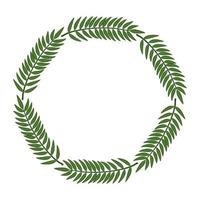 frame circular of branches with leafs nature vector