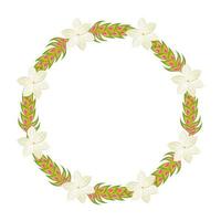 frame circular with heliconias and flowers vector