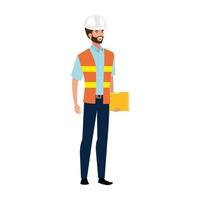 Architect man with white helmet vector design