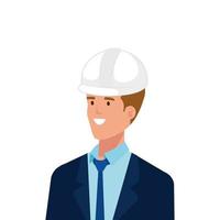 Architect man with white helmet vector design