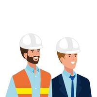 Architect men with white helmet vector design