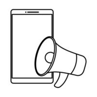 Megaphone and smartphone vector design