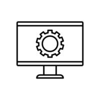 Isolated gear inside computer vector design