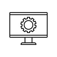 Isolated gear inside computer vector design