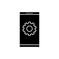 Isolated gear inside smartphone vector design