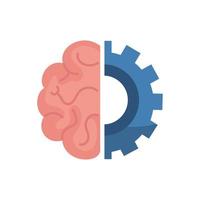 diseño de vector de engranaje y cerebro aislado