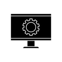 Isolated gear inside computer vector design