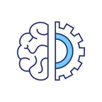 diseño de vector de engranaje y cerebro aislado