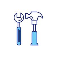 Construction wrench and hammer vector design