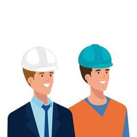 Builder and architect man vector design