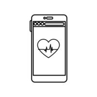 Isolated heart rate and smartphone vector design