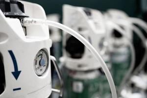 Close up of oxygen tanks photo