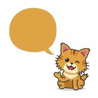 Cartoon character brown tabby cat with speech bubble vector