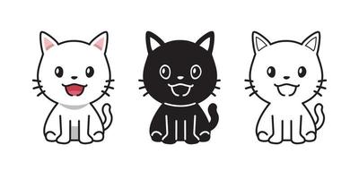 vector de dibujos animados conjunto de lindo gato