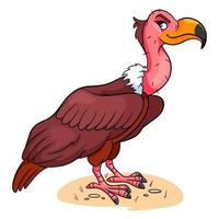 Animal character funny vulture in cartoon style. vector