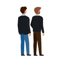 back businessmen elegant avatar character icon vector