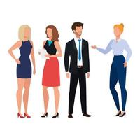 business people meeting avatar character vector