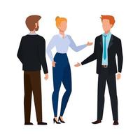 business people meeting avatar character vector