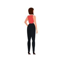 espalda mujer de negocios elegante avatar personaje vector